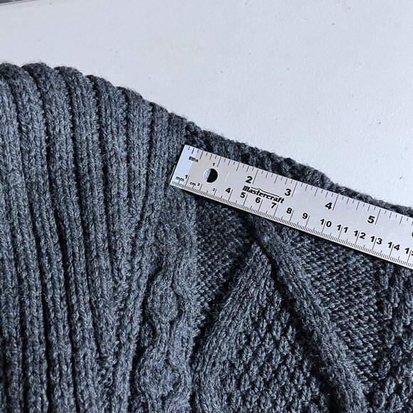 Aran Crafts Merino Wool Fisherman Cable Knit Cardigan Sweater - Men's Size XL - Picture 7 of 9